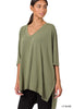 Oversized V-Neck Tunic Top - Final Sale*