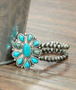 Natural Turquoise Flower Bracelet - BAD HABIT BOUTIQUE 