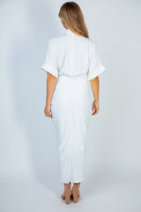 WHITE Front Twist Dress