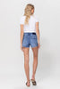 Curvy High Rise Cutoff Denim Shorts - Vervet