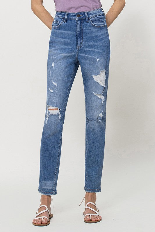 Mom Jeans w/ Stretch - Vervet - Final Sale