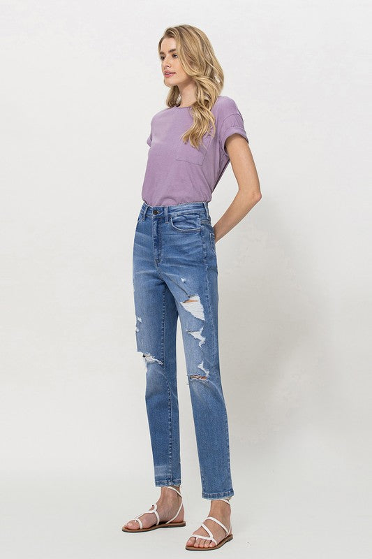 Mom Jeans w/ Stretch - Vervet - Final Sale