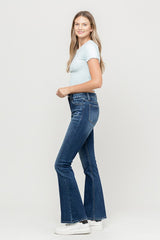 Mid Rise Denim Flare Jeans - Vervet - Final Sale