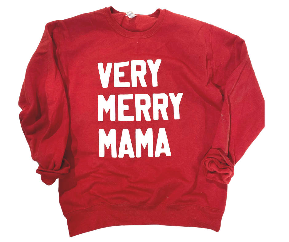 Very Merry Mama Red Crewneck Sweatshirt** - Final Sale