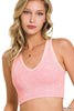 Dk Pink Vintage Wash Cropped Racerback Brami