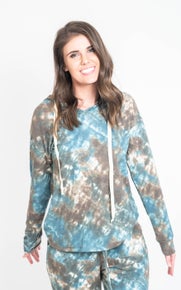 Blue and Gray Tie Dye Hoodie Only FINAL SALE