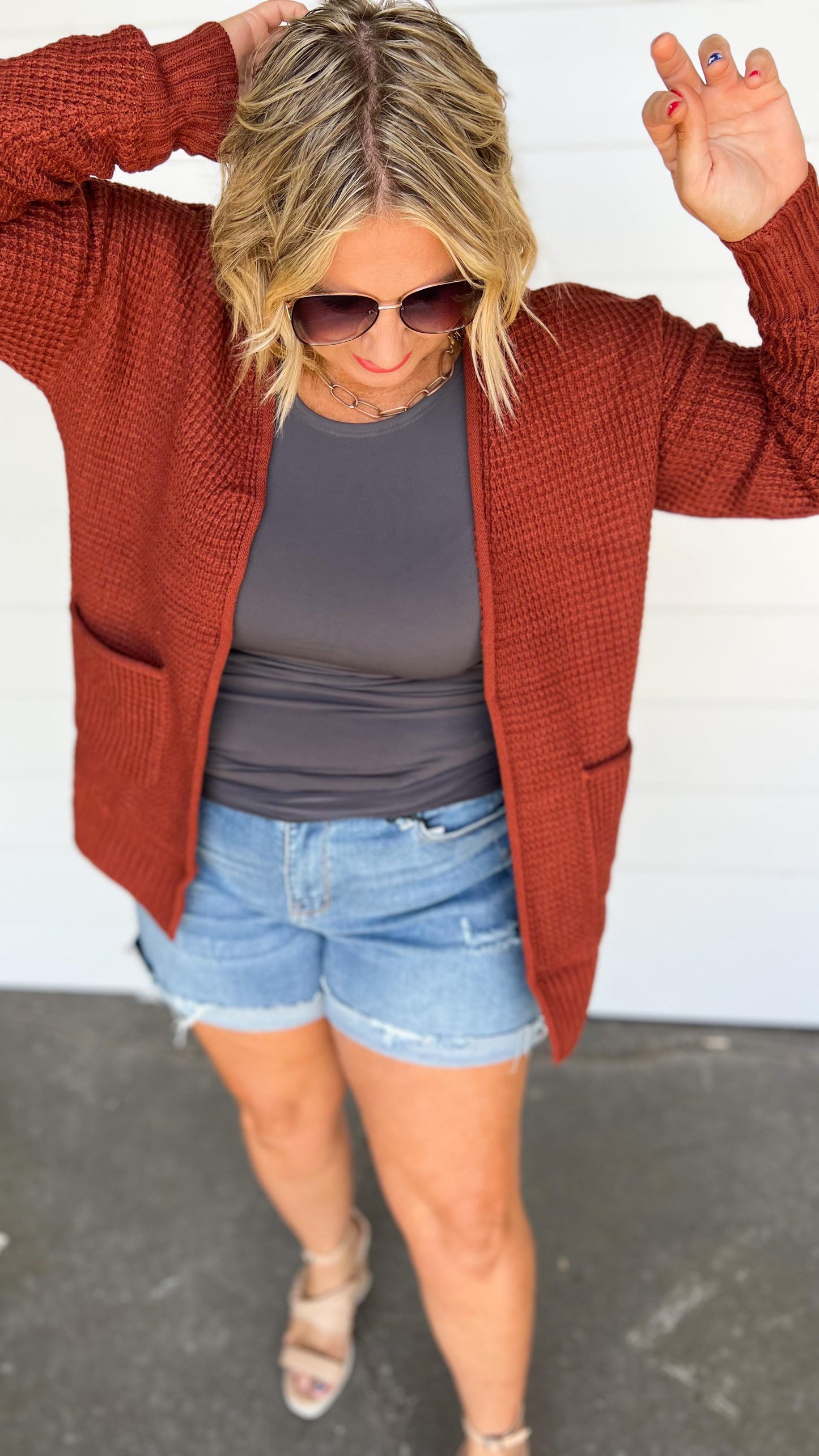 Waffle Knit Cardigan - Part 2 - Final Sale