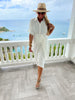 White Front Twist Dress