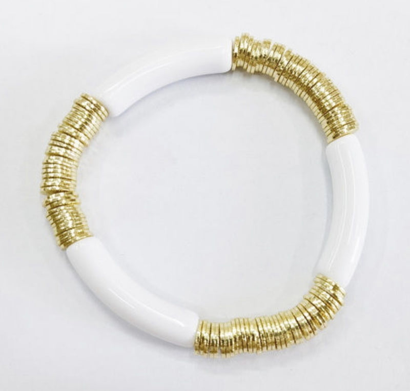 Bamboo w/ Gold Disc Bracelet - Final Sale