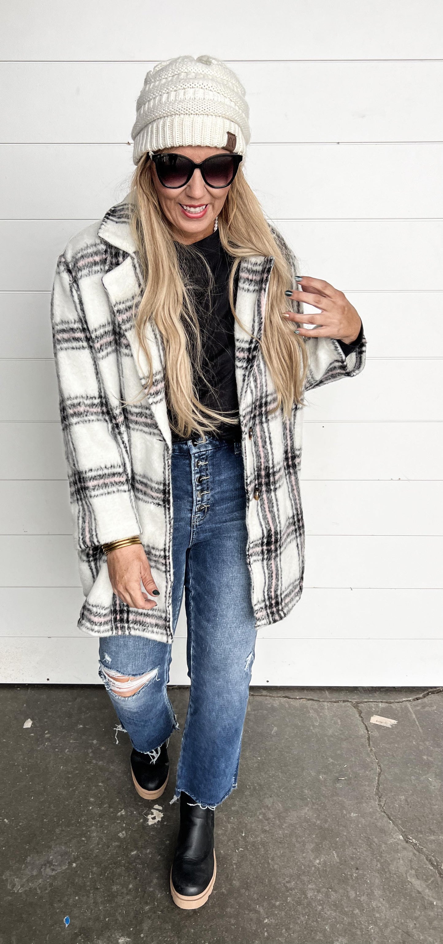 White Plaid Shacket