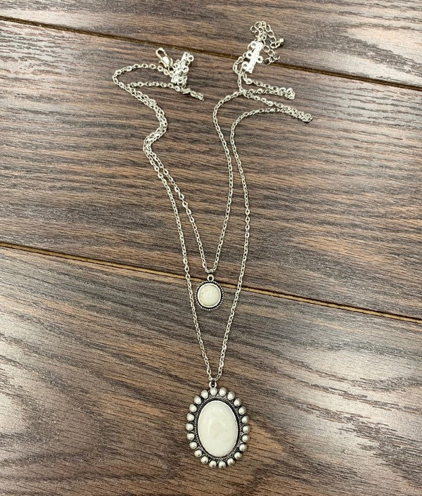 White Turquoise Two Tiered Necklace