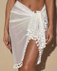 White Sarong w/ Tassels - Beach Joy