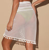 White Sarong w/ Tassels - Beach Joy