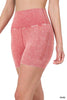 Rose Mineral Wash Seamless Biker Shorts