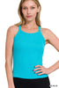 Ice Blue Rayon Ribbed Cami Tank Top