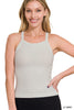 Lt Grey Rayon Ribbed Cami Tank Top