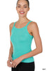 Mint Rayon Ribbed Cami Tank Top