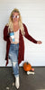 Zenana Ribbed Long Duster Cardigan