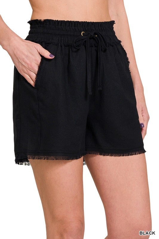 Linen Drawstring Shorts - Final Sale