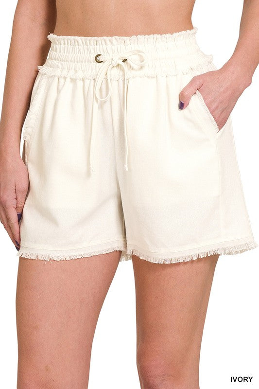 Linen Drawstring Shorts - Final Sale