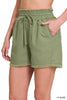 Linen Drawstring Shorts - Final Sale