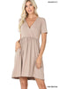 The Hillary Short Sleeve Surplice Dress | FINAL SALE