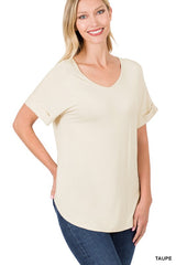 Luxe Rolled Sleeve T-shirt - Final Sale