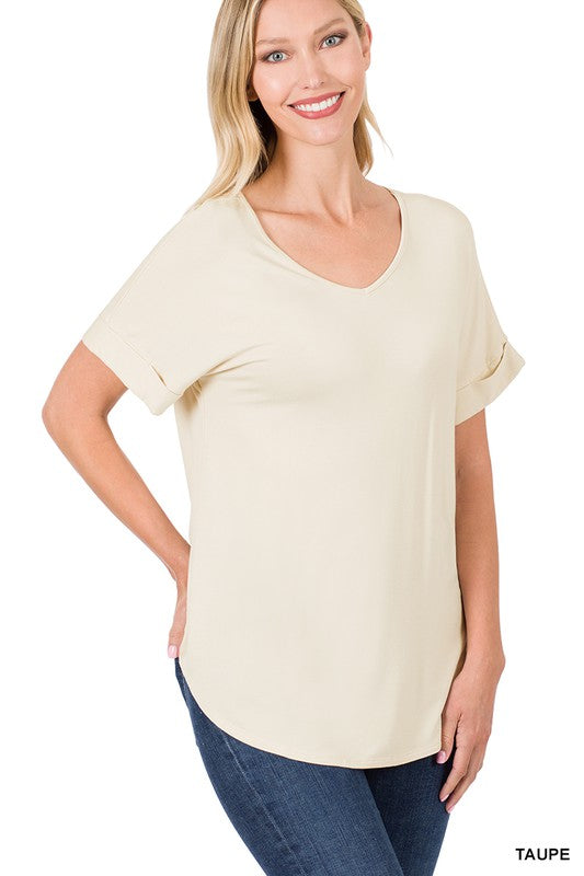 Luxe Rolled Sleeve T-shirt - Final Sale