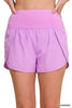 HIGH WAISTED ZIPPERED BACK POCKET RUNNING SHORTS - Final Sale