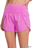 HIGH WAISTED ZIPPERED BACK POCKET RUNNING SHORTS - Final Sale